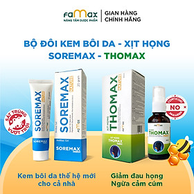 Combo Kem bôi da Soreamax Nature và xịt họng Thomax nhanh lành vết thương, giảm đau họng ngừa cảm cúm