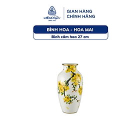 Bình Hoa, Bình Cắm Hoa Sứ Cao Cấp Minh Long 27 cm - Hoa Mai