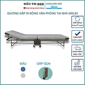 Mua Giường gấp văn phòng có bánh xe giường xếp ngủ gấp gọn gia đình cao cấp có lớp đệm dầy khung hợp kim sơn tĩnh điện chịu lực tốt - Hàng chính hãng