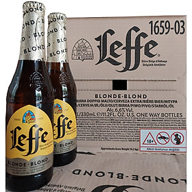 Thùng 24 chai bia Leffe Blonde vàng 330 ml chai