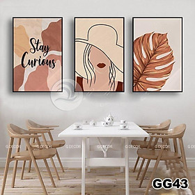 Mua Tranh treo tường canvas 3 bức phong cách hiện đại Bắc Âu 206  tranh decor trang trí phòng khách  phòng ngủ  phòng ăn