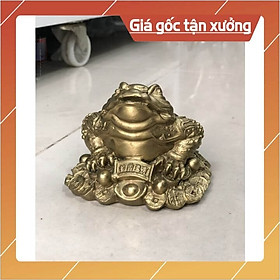 Cóc ôm dải chữ bằng đồng phong thủy,linh vật phong thủy bằng đồng