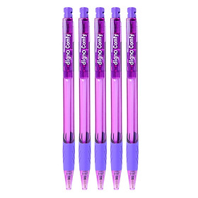 Vỉ 5 Cây Viết Bi Gel Bấm Digno Comfy - Mực Tím