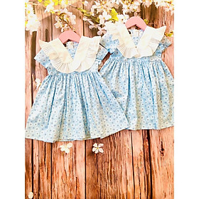 Váy bé gái, đầm bé gái hoa nhí màu xanh cho bé gái từ 1-10 tuổi cực kỳ đáng yêu tại Mom's Choice