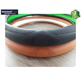 Bọc vô lăng cao cấp Cadillac chất liệu da thật - Khâu tay 100% size M-nhãn hiệu Macsim mã 8933