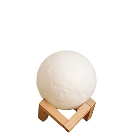 Mua Đèn mặt trăng 3 màu điều chỉnh bằng chạm cắm USB trực tiếp - Đèn bàn đèn ngủ trang trí tặng kèm đế gỗ