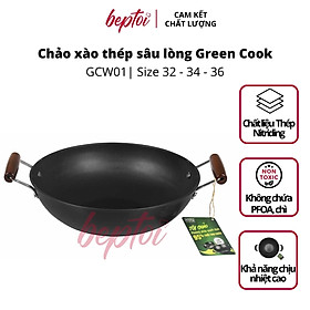 Mua Chảo xào thép sâu lòng Nitriding Green Cook GCW01 dùng được trên tất cả các loại bếp