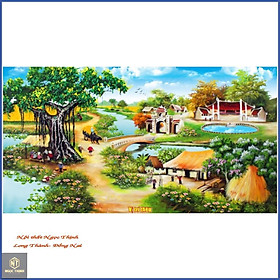 Mua Tranh thêu chữ thập phong cảnh Đồng Quê LV3310 LV3311_Chưa thêu