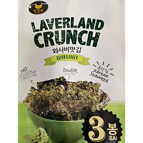 Rong Biển Laverland Crunch Vị Wasabi (4.5g x 3 gói)
