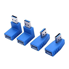 4PC USB A Male to Female Extension Cable 90 Degree Right Angle Adapter Plug