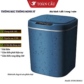 Mua Thùng Rác Cảm Ứng Thông Minh 18L seri 3TTO.TR181X Với 3 Chế Độ Mở Nắp Tự Động Cảm Biến Thông Minh  Sử Dụng Nguồn Sạc