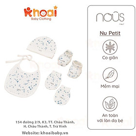 Set phụ kiện Nous trắng hoạ tiết đồ chơi - Chất liệu Nu Petit 95% cotton thiên nhiên