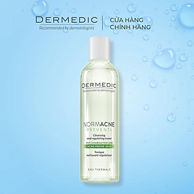 Toner Dermedic cho da dầu mụn, làm dịu, se khít lỗ chân lông Normacne Preventi Cleansing And Regulating Skin Toner (Tonik) 200 ml