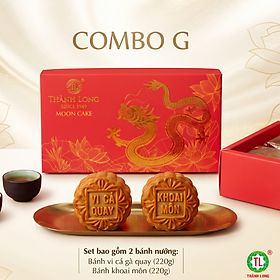 Combo gồm 2 Bánh Trung Thu 220G - Bánh Nhân Mặn Ngọt Thành Long - Quà Biếu/ Tặng Việt Nam