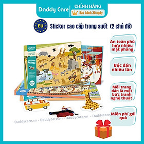 Sticker cho bé hình dán cute trong suốt Dán Nhiều Lần Stickers Reusable, Sticker dán tường trang trí sổ