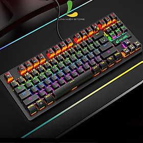 Bàn phím cơ máy tính ZIYOULANG K2 - Bàn phím gaming công thái học cơ blue switch 87 phím Led RGB chế độ đổi màu đẹp - Hàng nhập khẩu