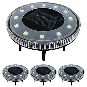 4 cái Đèn mặt đất năng lượng mặt trời 12 LED, tích hợp pin 800 mah,Thích hợp cho hiên nhà, lối đi