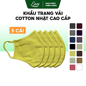 Khẩu Trang Vải Nam Nữ Khẩu Trang Nhiều Màu Cotton Nhật Cao Cấp Chống Nắng Combo 5 Cái