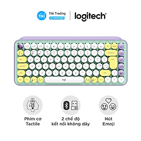 Bàn phím cơ học không dây Bluetooth Logitech POP Keys kết nối đa thiết bị các phím Emoji tùy chỉnh - Hàng chính hãng