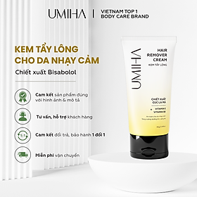 Kem tẩy lông cúc la mã UMIHA 80g dùng cho Bikini, Nách, Chân, Tay, Bụng, Ngực an toàn cho da nhạy cảm - Bản nâng cấp 65ml