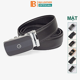 Thắt lưng nam, dây nịt nam da bò 3 lớp Bụi Leather L104 - Khóa tự động, nhiều mặt khóa tùy chọn - Bảo hành 24 tháng - Mặt khoá M2