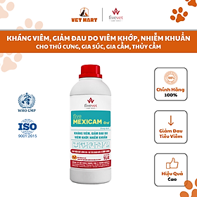 Five-Mexicam Oral-KHÁNG VIÊM, GIẢM ĐAU DO VIÊM KHỚP, NHIỄM KHUẨN cho thú cưng, gia súc, gia cầm, 1 lít