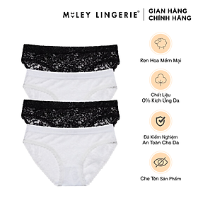 Combo 4 Quần Lót Ren Miley Lingerie Màu Trắng Đen - FLS03 - L