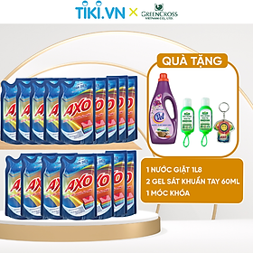 [Tặng 8 túi cùng loại] Combo 8 túi Nước tẩy quần áo màu AXO đánh bay vết bẩn 400ml Hương Tươi Mát