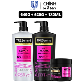 Combo Gội 640g, Xả 620g & Ủ 180ml Tresemme Salon Rebond Giúp Ngăn Gãy Rụng Tóc