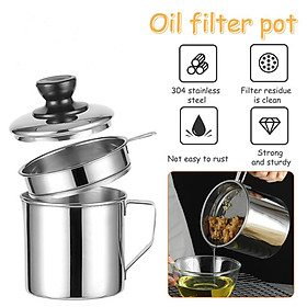 Mua Ca Lọc Cặn Dầu Ăn Inox 304 1.5L Có Lưới Lọc Cặn Tiện Lợi