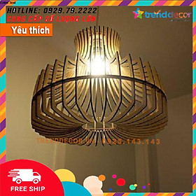 Đèn gỗ thả trần  hiện đại sang trọng chất liệu gỗ trang trí cho phòng khách nhà căn hộ decor nhà quán cafe