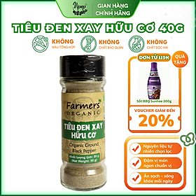 Tiêu Đen Xay Farmers' Organic Hũ Thủy Tinh Vipep 50g - Gia vị Vipep