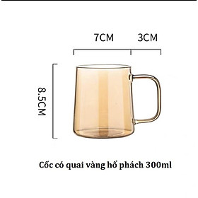 Cốc sinh tố, ly nước thủy tinh màu có quai p c Bắc Âu