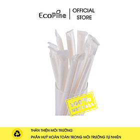 Mua Bịch 50 ống hút giấy phi 12mm trắng ECOPINE (Có bọc giấy)