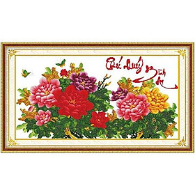 Mua Tranh thêu chữ thập  phú quý bình an DLH-222788
