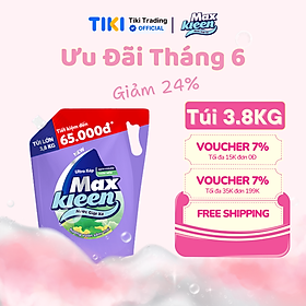 Túi Nước Giặt Xả Maxkleen Hương Vườn Sớm Mai (3.8kg)