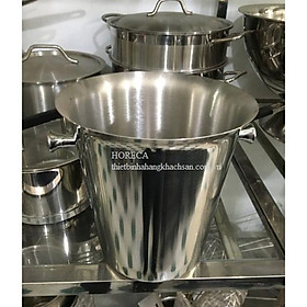 Xô inox đựng đá cao cấp, inox dày sáng bóng, kiểu dáng sang trọng