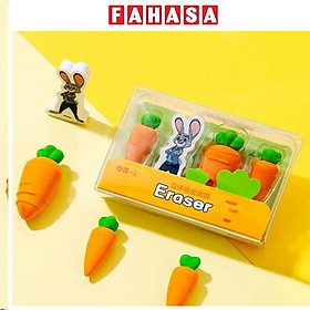 Bộ 4 Gôm Tẩy Zootopia - Hình Cà Rốt Và Nhân Vật Judy Hopps - iiGEN YZ360022