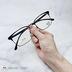 Gọng kính cận vuông kim loại, càng nhựa dẻo, cho cả nam và nữ 2723