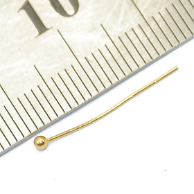 200pcs Gold Plated Ball Head Pins Wire 0.5mm Thick 20mm Length Headpins