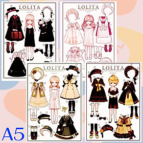 Búp bê giấy (paper doll) đồ chơi cắt thủ công cho bé Combo 4 hình siêu đáng yêu BBG015