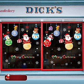 Decal trang trí noel- dây treo ông già noel-QR209069