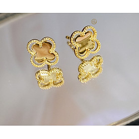 Khuyên tai cỏ 4 lá Vàng 10k Kim Dung - Hải Quyên Jewelry