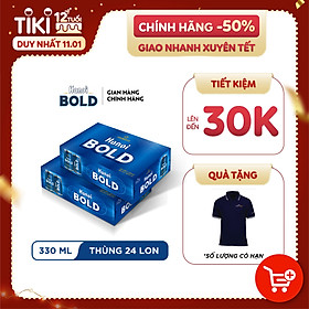 Combo 2 Thùng Bia Hanoi BOLD - Thùng 24 lon 330ml