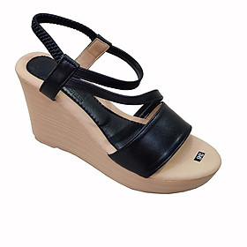 Giày Sandal Nữ Đế Xuồng Da Bò Thật TiTi ĐÔ Cao Cấp 9cm DNU2156a