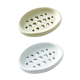 2pcs Soap Dish with Drain Hole Soap Holder for Hotel Toilet Bathrooms