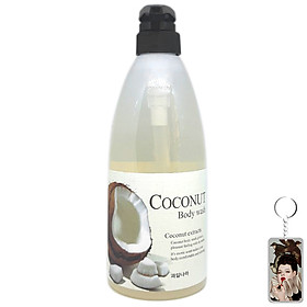 Sữa tắm tinh chất dừa Welcos Coconut Body Cleanser Hàn Quốc 740g + Móc khóa