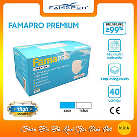 Khẩu Trang Y Tế Cao Cấp Kháng Khuẩn Famapro- Kháng Khuẩn 4 Lớp