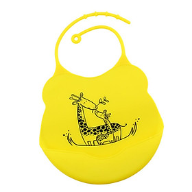 Adjustable Waterproof Silicone Toddlers Baby Bibs With Big Pocket Easy Clean