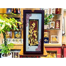 Tranh hoa mai mạ vàng (39x69cm) MT Gold Art- Hàng chính hãng, trang trí nhà cửa, phòng làm việc, quà tặng Tết ý nghĩa, quà tặng sếp, đối tác, khách hàng, tân gia, khai trương 